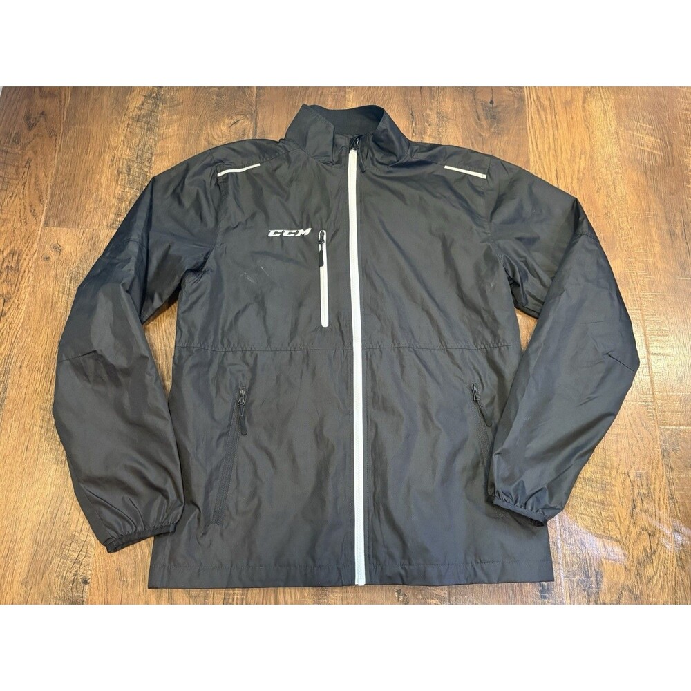 CCM Women’s Hockey Skate Suit Jacket Size Small Black Lightweight Warm Up Zip Up